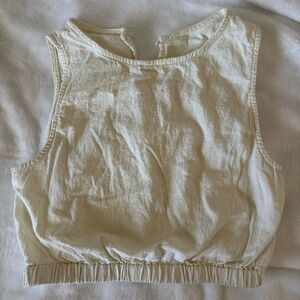 Cropped off-white tank top